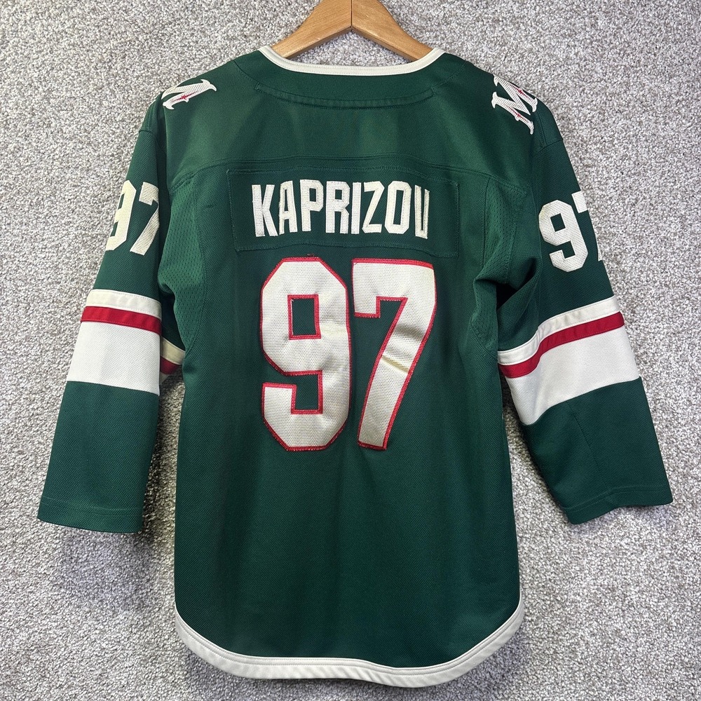 Minnesota Wild Hockey Jersey Boys Large Green NHL Hockey Outerstuff Kaprizov 97
